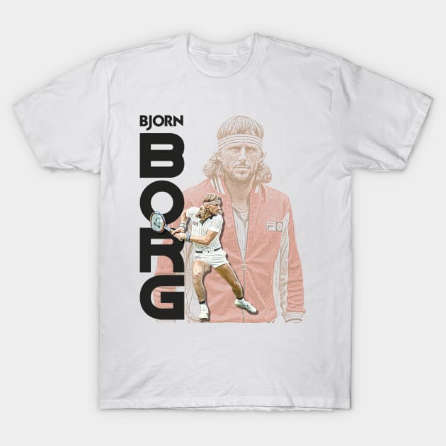 Borg // Retro Tennis Icon Tribute T-Shirt by darklordpug